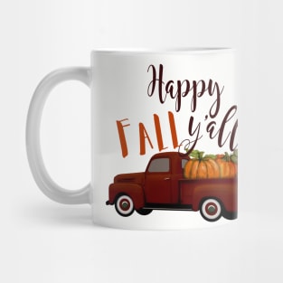 Happy Fall Y'all! Vintage Truck with Pumpkins Mug